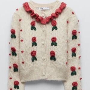 ZARA Floral Knit Cardigan “Limited Edition”